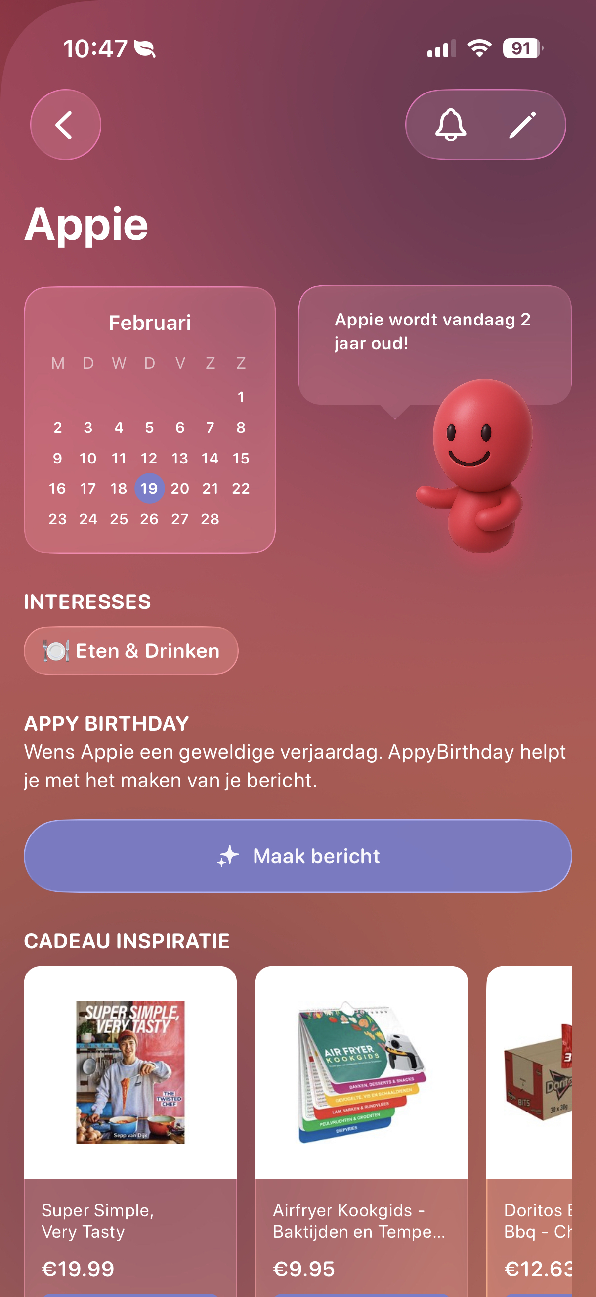 Appy Birthday app screenshot