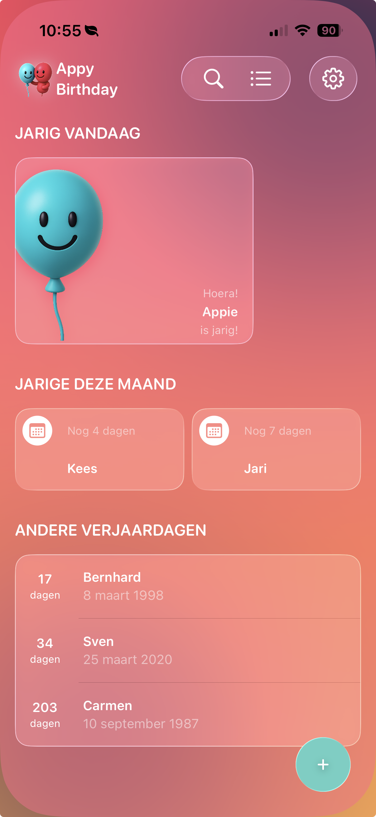 Appy Birthday app screenshot